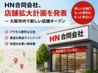 HN合同会社、店舗拡大計画を発表 – 大阪市内で新しい店舗オープン